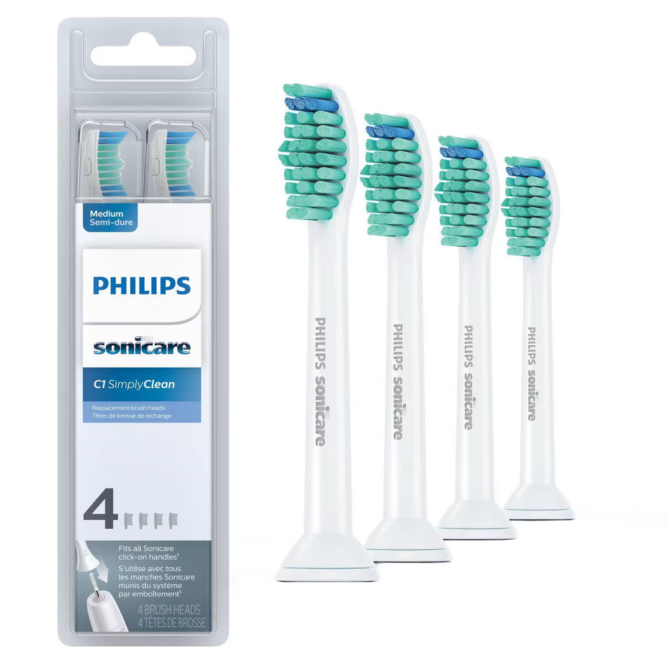 Philips Sonicare C1 Optimal Plaque Control Brush Heads HX6014, 4-Pack