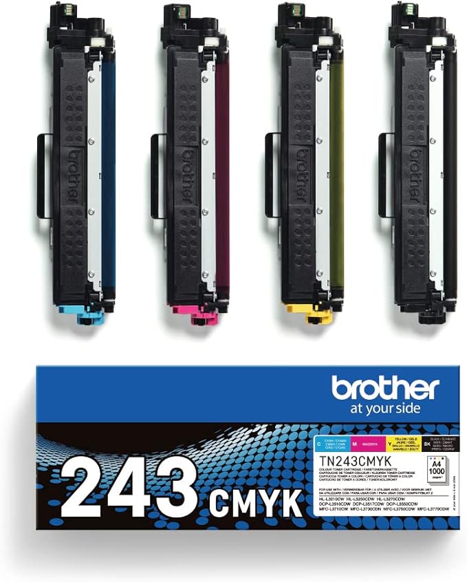 Brother TN-243CMYK Original Toner Cartridge Prints up to 1000 Pages Cyan, Magenta, Yellow and Black