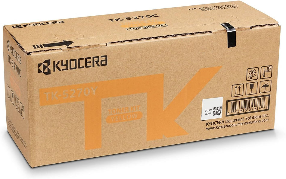 Kyocera TK-5270Y Yellow Toner Cartridge 6,000 Pages