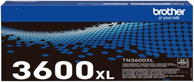 Brother TN3600XL Black Toner Cartridge, High Yield, Up to 6,000 pages