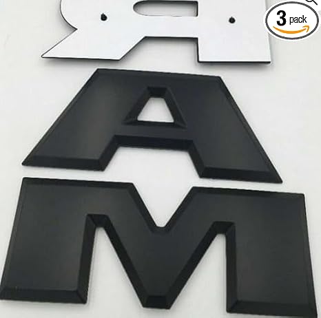 GEETFF Set Tailgate Letters for Ram 1500 2500 3500 Emblem Badge Nameplate (Black)