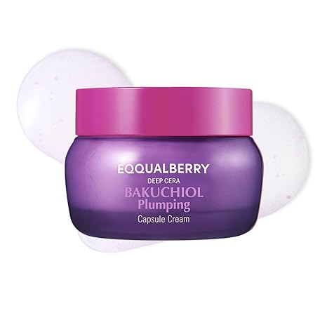 EQQUALBERRY Deep Cera Bakuchiol Plumping Capsule Cream, 50 ml / 1.69 Fl. Oz.