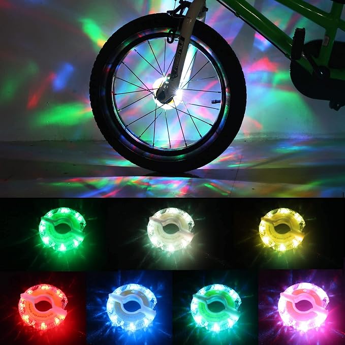 DAWAY Rechargeable Bike Wheel Lights, Cool Led Bicycle Tire Lights - A16 Multiple Color - 1 wheel