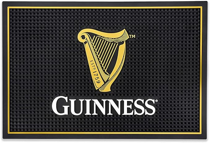 LORD'S ROCKS Guinness Bar and Spill Mat for Countertops, 18 x 12” Compatible