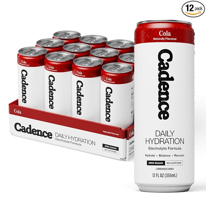 Cadence Electrolyte Drink - Crisp Cola Flavor, 355ml x 12, Science-Backed Hydration, Zero Sugar, Zero Caffeine