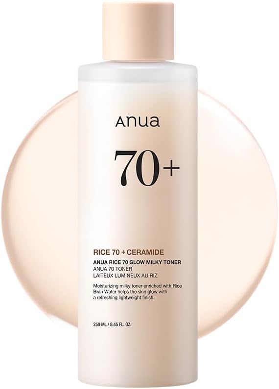 Anua Rice 70 Glow Milky Toner, 250 ml / 8.45 Fl. Oz.