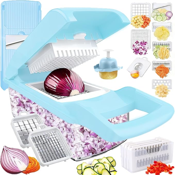 Dewpeton Pro-Series 16-in-1 Vegetable Chopper Mandoline Slicer