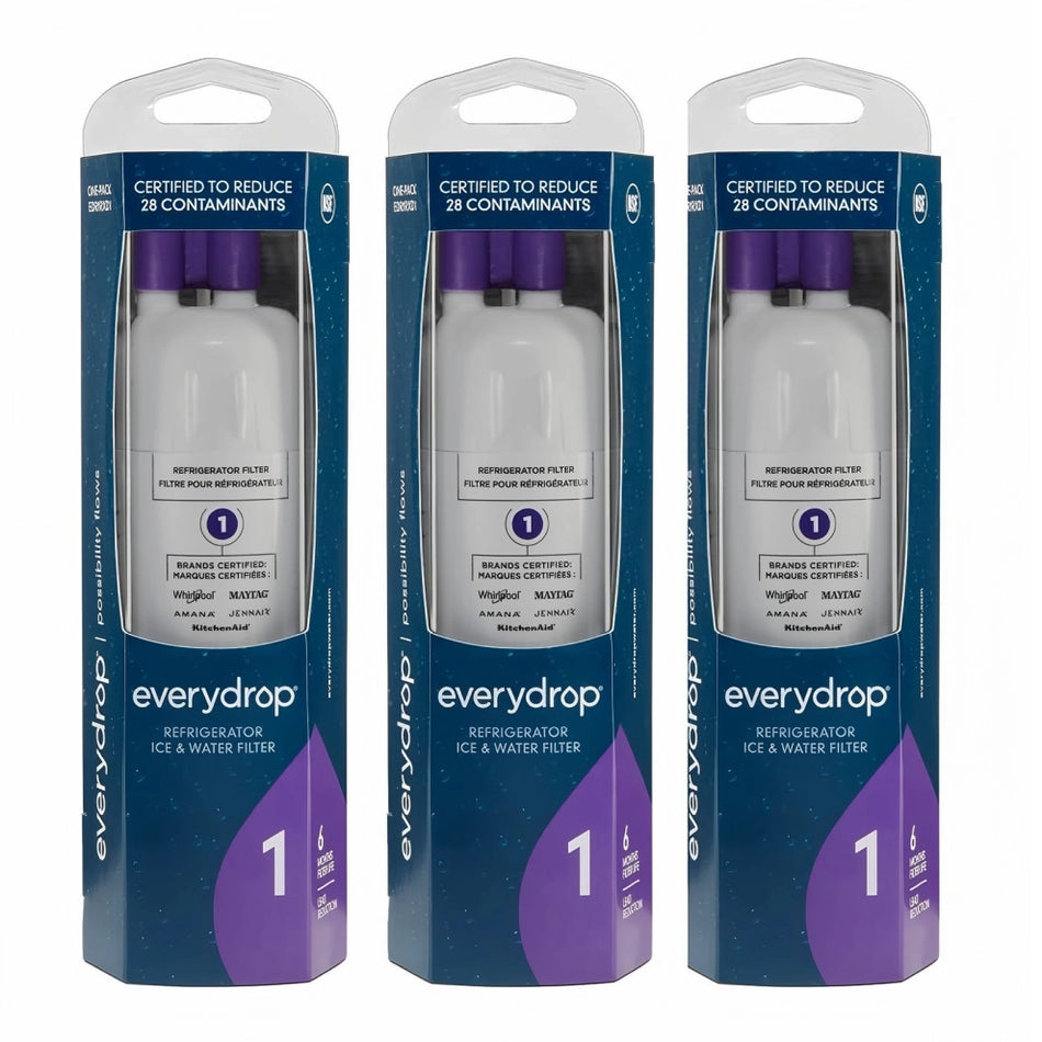 EDrop Water Filter 1 Replacement for Everydrop® Filter 1, Whirlpool® EDR1RXD1, 3 Pack