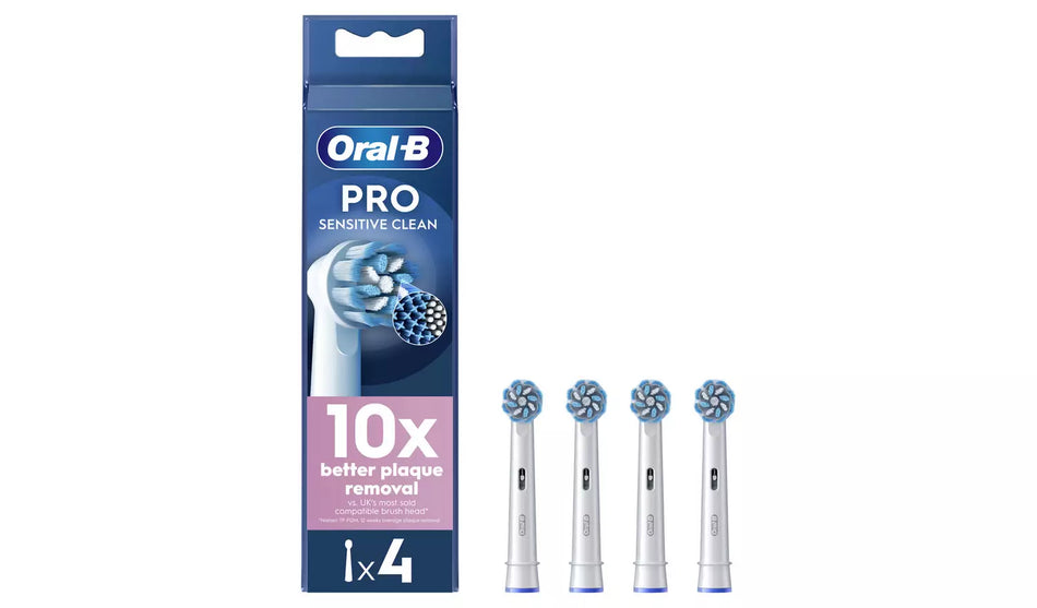 Oral-B Replacement Heads for Electric Toothbrush Sensitive Clean Pro, 4 Pack