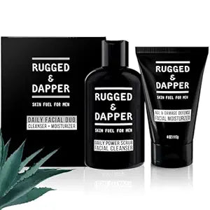 RUGGED & DAPPER Daily Facial Duo Skin Care Set Age + Damage Defense Facial Moisturizer