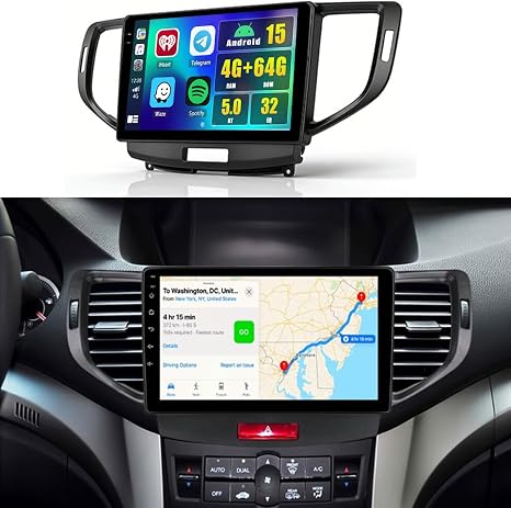 Fuluku 4+64GB Android15 Car Stereo for Honda Acura TSX 2009-2014, Spirior, Accord