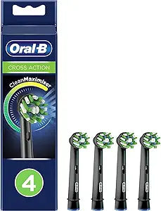 Oral-B Pro Cross Action Electric Toothbrush Refills Black, 4 Pack