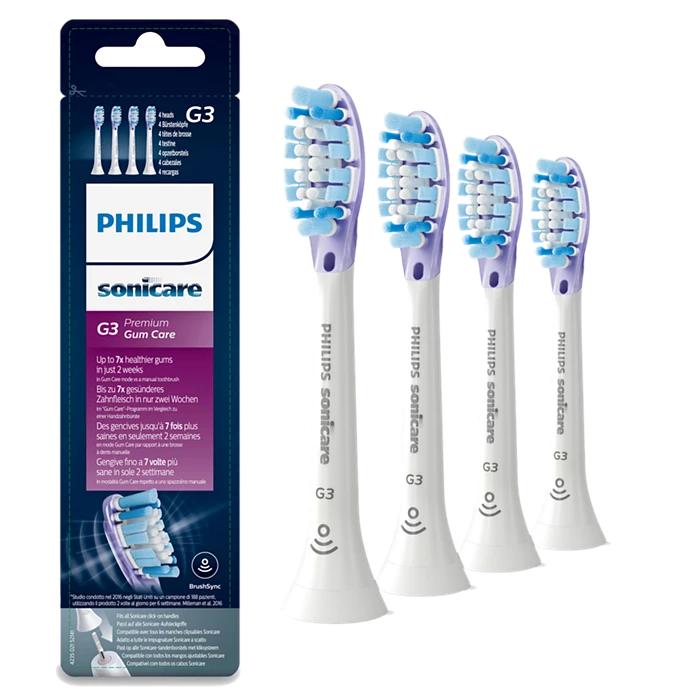 Philips Sonicare G3 Premium Gum Care Brush Heads, 4 Pack
