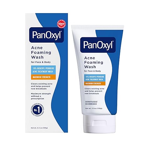 PanOxyl 10% Benzoyl Peroxide Acne Foaming Wash, 156 g / 5.5 Fl. Oz.