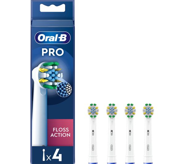 Oral-B Floss Action PRO Electric Toothbrush Replacement Heads, 4 Pack