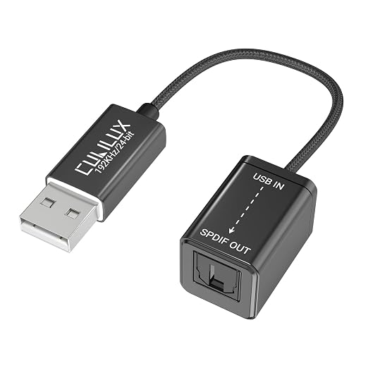 Cubilux USB A to TOSLINK Optical Audio Adapter, Unidirectional USB Type A to SPDIF Digital Converter, S/PDIF Transmitter for Computer Laptop PC PS5/4 ONLY, NOT for TV
