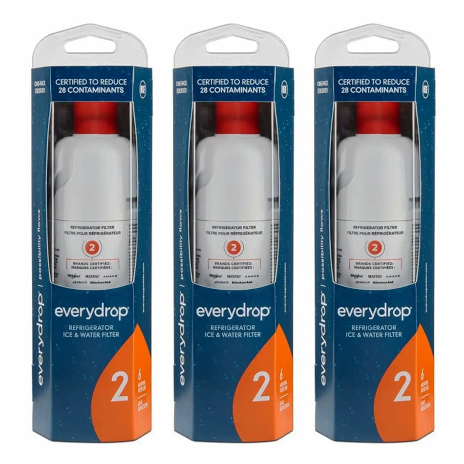 EDrop Water Filter 2 Replacement for Filter 2, EDR2RXD1, 3 Pack, Packaging May Vary