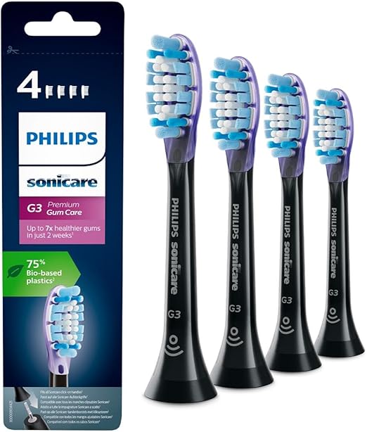 Philips Sonicare G3 Premium Gum Care Standard, Black, HX9054/33, 4 Pack