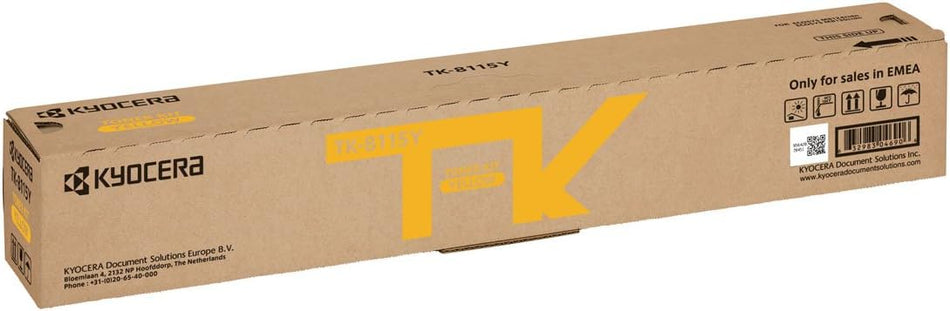 Kyocera TK-8115Y Yellow Laser Toner Cartridge 6,000 Pages