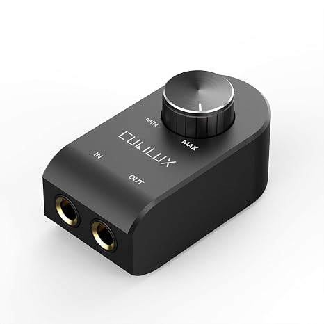Cubilux 6.35mm Volume Controller, 1/4" Inline Stereo Audio Volume Attenuator with Full Aluminum Alloy Case for Interference Isolation, ¼-Inch Volume in-Line Control Knob