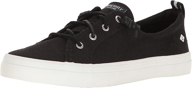 Sperry Top-Sider Womens Crest Vibe Washed Linen Black 5.5 B(M) US