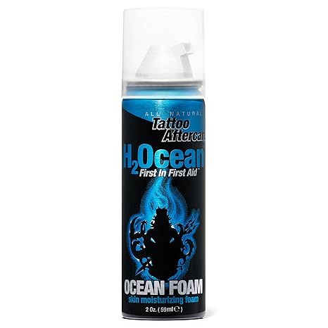 H2Ocean Ocean Foam Tattoo Aftercare, Water Based Ink Sealer, 59 ml / 2 Fl. Oz.