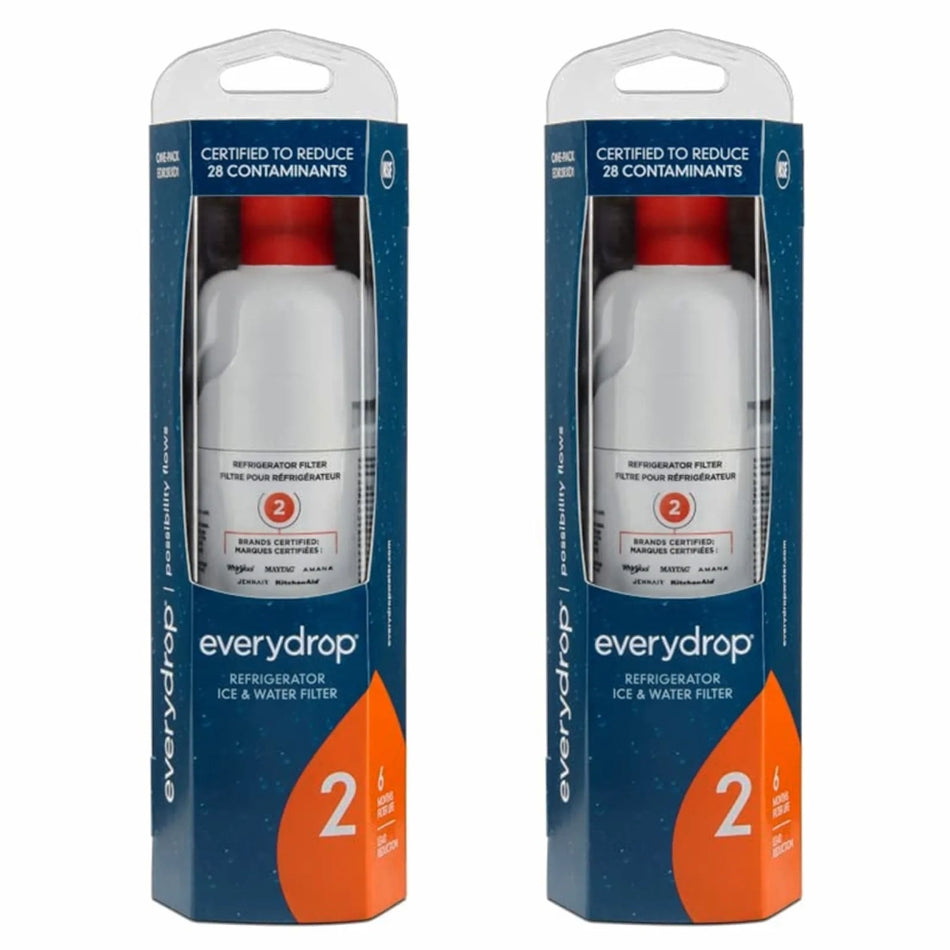 EDrop Water Filter 2 Replacement for Everydrop® Filter 2, Whirlpool® EDR2RXD1, 2 Pack