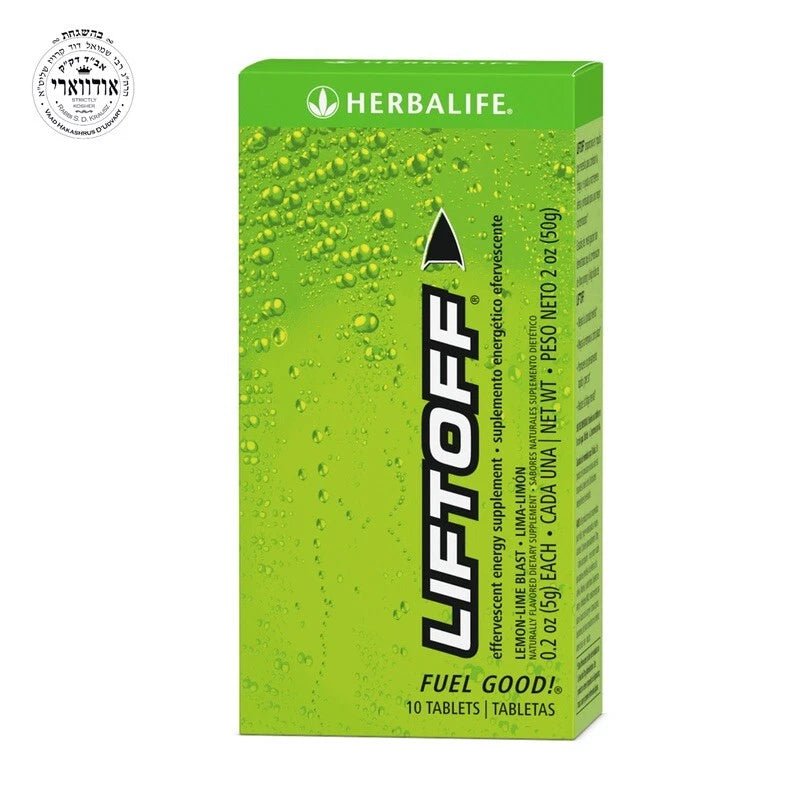 Herbalife Liftoff Lemon Lime Energy Caffeine Supplement, 10 Tablets