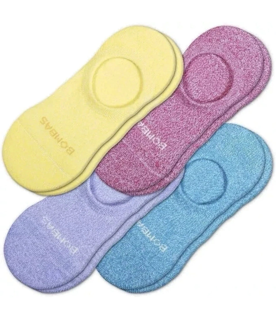 Bombas Women's Lightweight No Show Sock, Mixed, Medium - 4 Pack