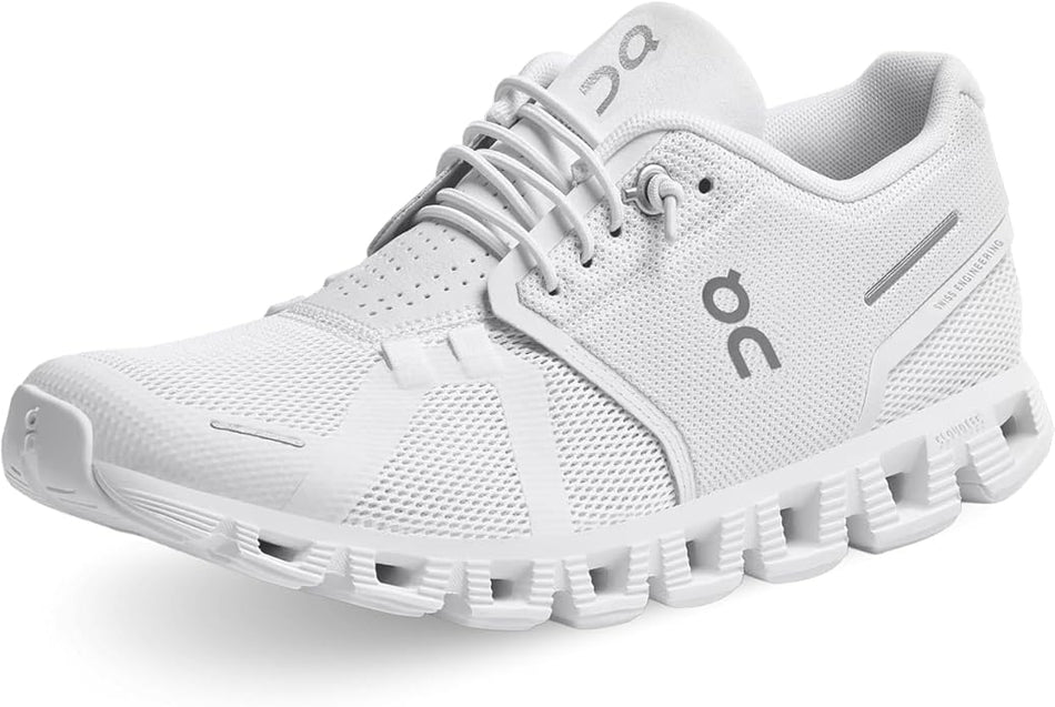 On Women's Cloud 5 Sneakers, All White, 8.5 Medium US