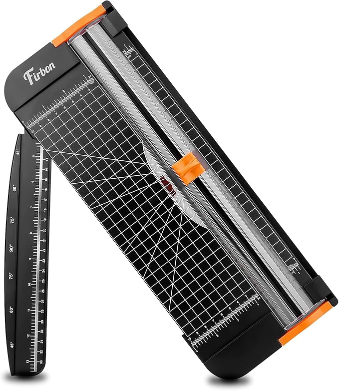Firbon A4 Paper Cutter, 12 Inch Paper Trimmer with Extened Ruler, Black