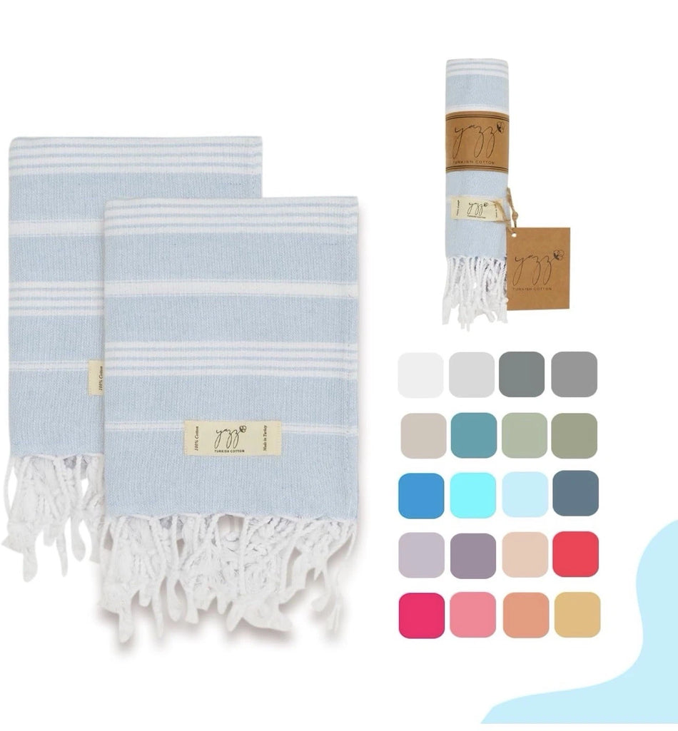 Hand Towels - Set of 6 18" x 30" inches Decorative Peshtemal Cotton Hand Towel