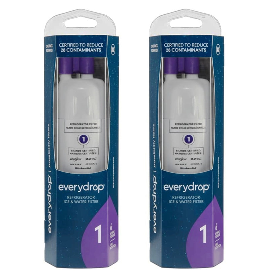 EDrop Water Filter 1 Replacement for Everydrop® Filter 1, Whirlpool® EDR1RXD1, 2 Pack