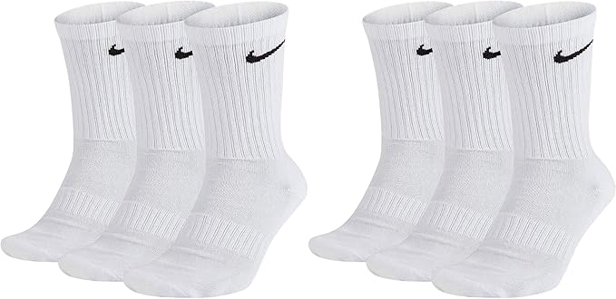Nike Everyday Cushion Crew Socks Unisex White, Large - 6 Pack (42-46)