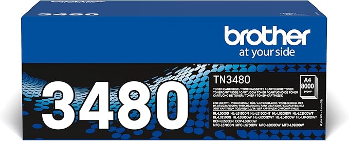 Brother TN-3480 Toner Cartridge Black, Yield Up to 8,000 Pages