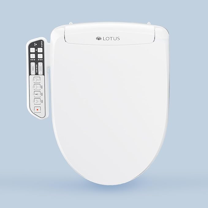 Lotus Hygiene Systems ATS-500 Advanced Smart Toilet Seat Bidet, Heated Seat and Temperature Controlled Wash, Warm Air Dryer, White with 1 Years Warranty