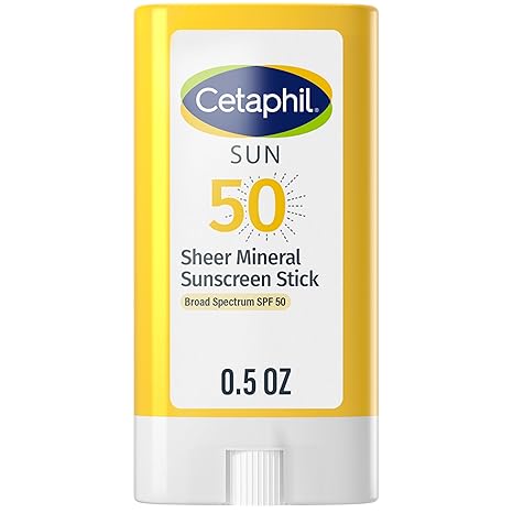 Cetaphil Sheer Mineral Sunscreen Stick Broad Spectrum SPF 50, 0.5 Fl. Oz.